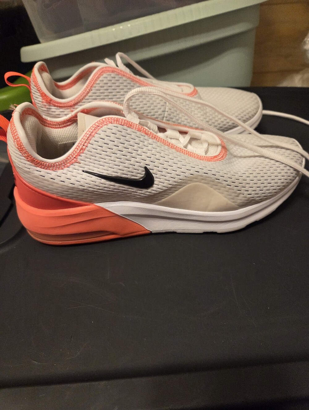Nike Air Women's White Mesh Sneakers with Coral Accents